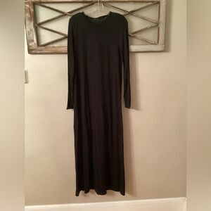 ATM ANTHONY THOMAS MELILLO SIZE LARGE BLACK LONG SLEEVE MODAL MAXI DRESS